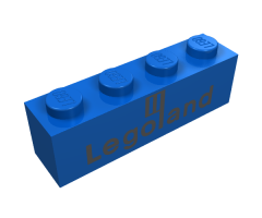 Brick 1 x 4 with Black Legoland Logo Pattern