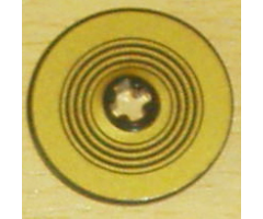 Technic, Disk 3 x 3 with Black Rings on Gold Background Pattern (Sticker) - Set 8007