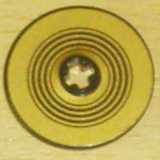 Technic, Disk 3 x 3 with Black Rings on Gold Background Pattern (Sticker) - Set 8007