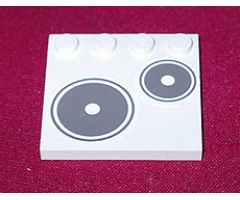 Tile, Modified 4 x 4 with Studs on Edge with Stove Plate Left Pattern (Sticker) - Set 5895