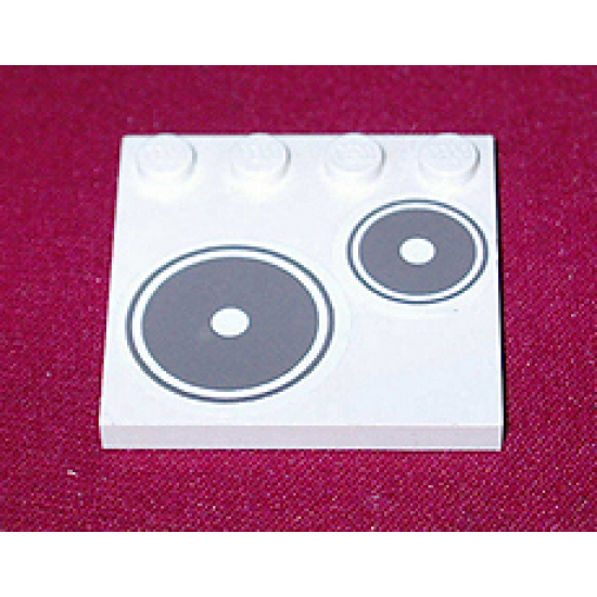 Tile, Modified 4 x 4 with Studs on Edge with Stove Plate Left Pattern (Sticker) - Set 5895