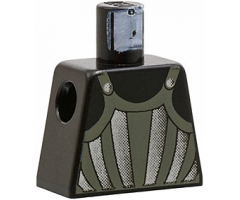 Torso Castle Fright Knights Dark Gray, Silver Striped Armor Pattern