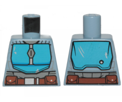 Torso SW Armor Dark Azure Plates and Dark Brown Belt Pattern (Mandalorian)