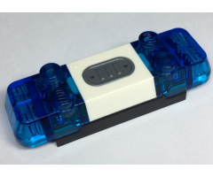 Electric, Light & Sound Siren 2 x 6 x 1 with Trans-Dark Blue Lights and White Center