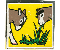 Duplo, Tile 2 x 2 x 1 with Goat Mosaic Picture 11 Pattern (Set 1078)