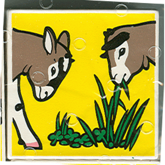Duplo, Tile 2 x 2 x 1 with Goat Mosaic Picture 11 Pattern (Set 1078)