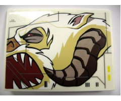 Slope 10 6 x 8 with Wampa Face Profile Pattern Model Left Side (Sticker) - Set 10195