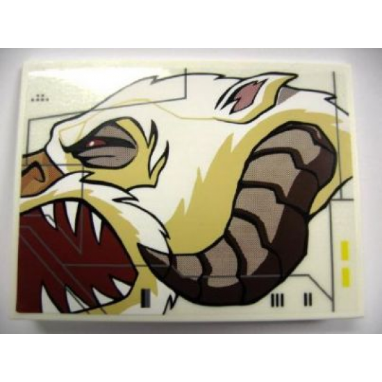 Slope 10 6 x 8 with Wampa Face Profile Pattern Model Left Side (Sticker) - Set 10195