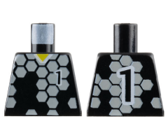 Torso Soccer Goalie Gray Hexagons and No. 1 Front and Back Pattern