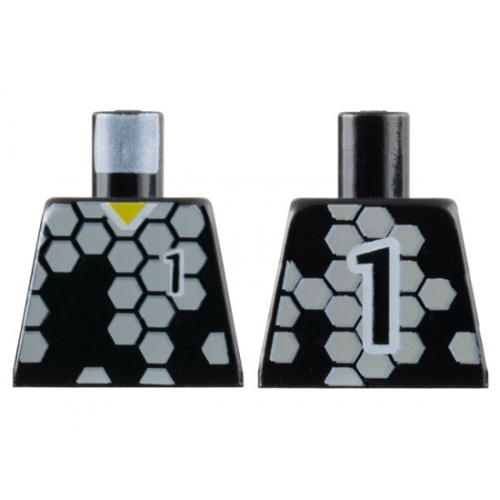 Torso Soccer Goalie Gray Hexagons and No. 1 Front and Back Pattern