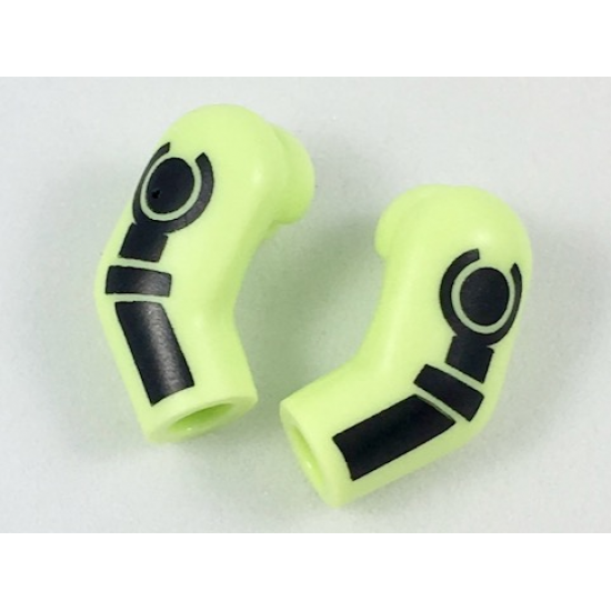 Arm, (Matching Left and Right) Pair with Black Minifigure Skeleton Pattern