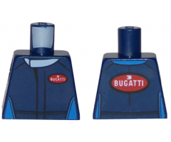Torso Race Suit with '3' and 'Bugatti' on Front and Larger '3' and 'Bugatti' on Back Pattern