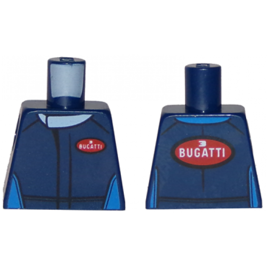 Torso Race Suit with '3' and 'Bugatti' on Front and Larger '3' and 'Bugatti' on Back Pattern