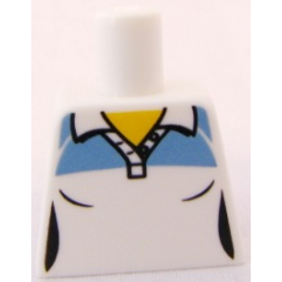 Torso Female Tennis Shirt with Medium Blue Shoulders Pattern