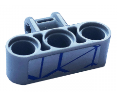 Technic, Connector Axle and Pin Perpendicular Triple with Blue and Silver Race Pattern (Sticker) - Set 42123