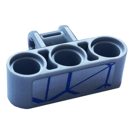 Technic, Connector Axle and Pin Perpendicular Triple with Blue and Silver Race Pattern (Sticker) - Set 42123