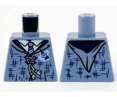 Torso Female Tattered Robe, Hogwarts Patch, Dark Blue Lapels and Tie Pattern