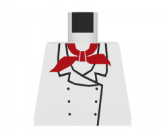 Torso Chef with 6 Buttons, Short Red Neckerchief Pattern