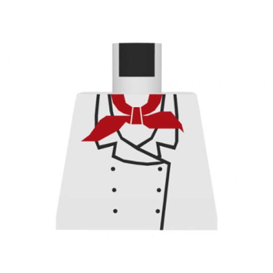Torso Chef with 6 Buttons, Short Red Neckerchief Pattern