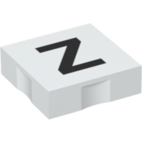 Duplo, Tile 2 x 2 with Black Capital Letter Z Pattern