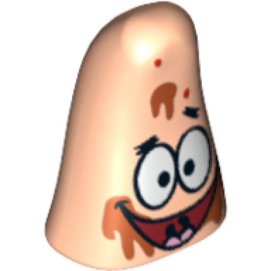 Minifigure, Head, Modified Patrick with Ice Cream Splotches Pattern