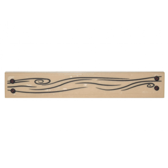 Tile 1 x 6 with Wood Grain and 4 Nails Pattern (Sticker) - Set 4840