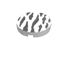 Tile, Round 2 x 2 with Zebra Stripes Pattern
