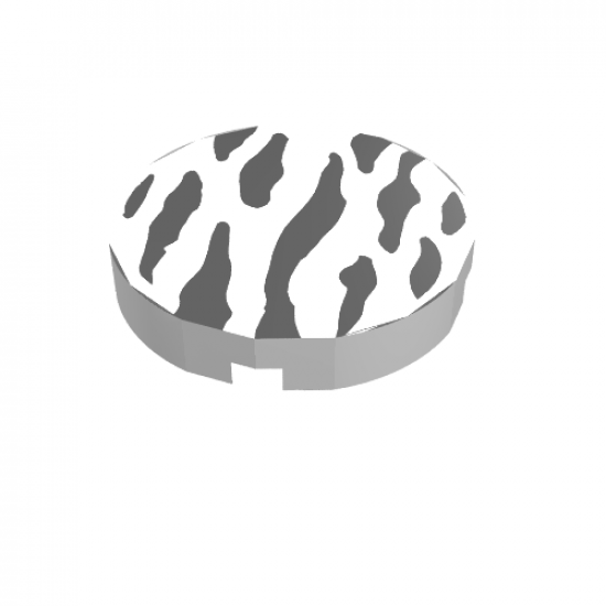 Tile, Round 2 x 2 with Zebra Stripes Pattern