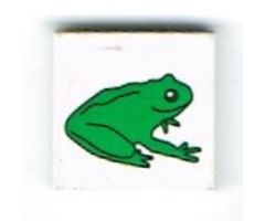 Tile 2 x 2 with Green Frog Pattern