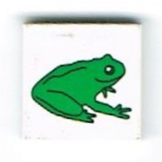 Tile 2 x 2 with Green Frog Pattern