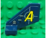 Tail Shuttle, Small with Yellow 'A' and Silver Lines Pattern on Both Sides (Stickers) - Set 8635