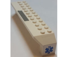 Arch 2 x 14 x 2 1/3 with Tread Plate on Top and Blue EMT Star of Life on End Pattern Model Left Side (Stickers) - Set 7739