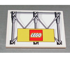 Slope 10 6 x 8 with Girders and Lego Logo Pattern (Sticker) - Set 3402