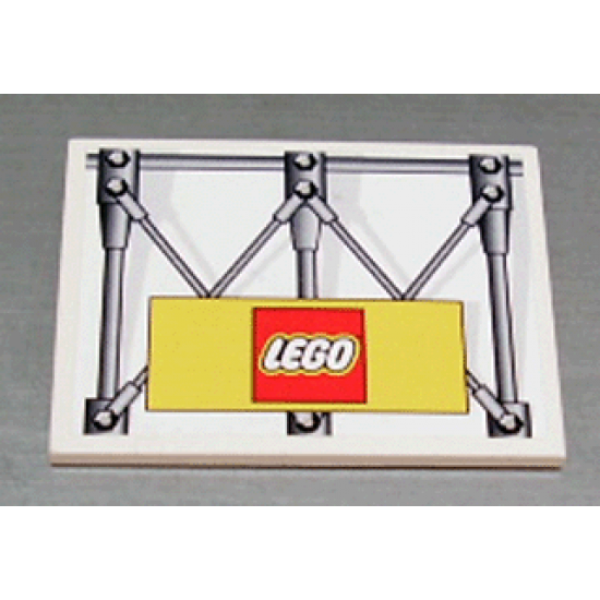 Slope 10 6 x 8 with Girders and Lego Logo Pattern (Sticker) - Set 3402