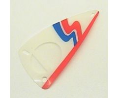 Plastic Triangle 6 x 12 Sail with White, Red & Blue Wavy Stripe Pattern