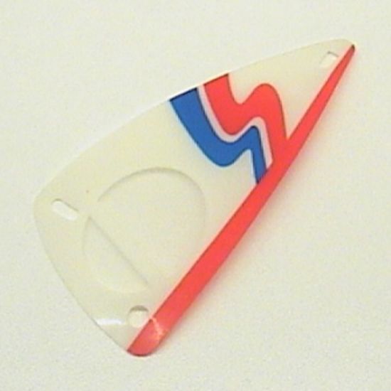 Plastic Triangle 6 x 12 Sail with White, Red & Blue Wavy Stripe Pattern