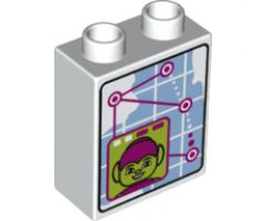 Duplo, Brick 1 x 2 x 2 with Green Goblin and Tracking Map Pattern