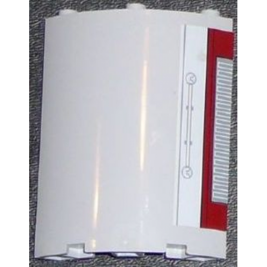 Cylinder Quarter 4 x 4 x 6 with Dark Red and Gray Vent Pattern Model Left Side (Sticker) - Set 7964