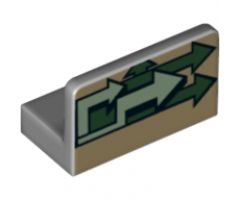Panel 1 x 2 x 1 with Light Blue and Green Arrow Pattern