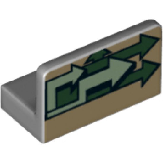 Panel 1 x 2 x 1 with Light Blue and Green Arrow Pattern