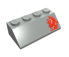 Slope 45 2 x 4 with Red Gryphon Pattern Right