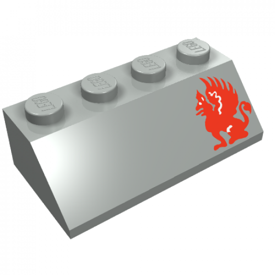 Slope 45 2 x 4 with Red Gryphon Pattern Right