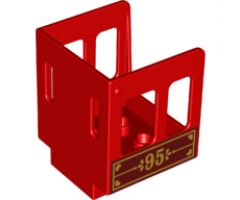 Duplo, Train Steam Engine Cabin 3 x 3 x 3 1/2, with '95' Pattern