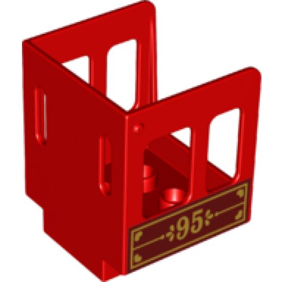 Duplo, Train Steam Engine Cabin 3 x 3 x 3 1/2, with '95' Pattern