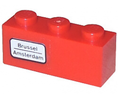 Brick 1 x 3 with 'Brussel - Amsterdam' Pattern on Left (Sticker) - Set 7745