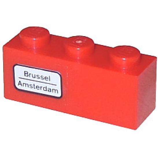 Brick 1 x 3 with 'Brussel - Amsterdam' Pattern on Left (Sticker) - Set 7745