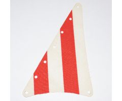 Cloth Sail Triangular 14 x 22 with Red Thick Stripes Pattern