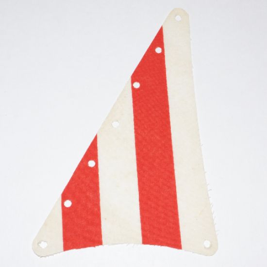 Cloth Sail Triangular 14 x 22 with Red Thick Stripes Pattern