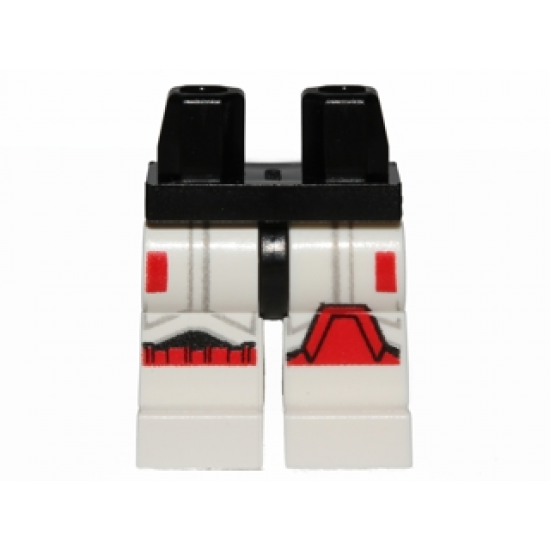 Hips and White Legs with SW Stormtrooper Black, Gray and Red Markings Pattern