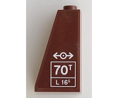 Slope 75 2 x 1 x 3 with White '70T', 'L 16S' and Train Logo Pattern (Sticker) - Set 60098